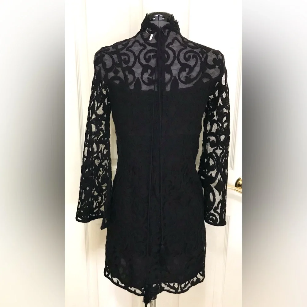Free People North Star Lace Dress Black